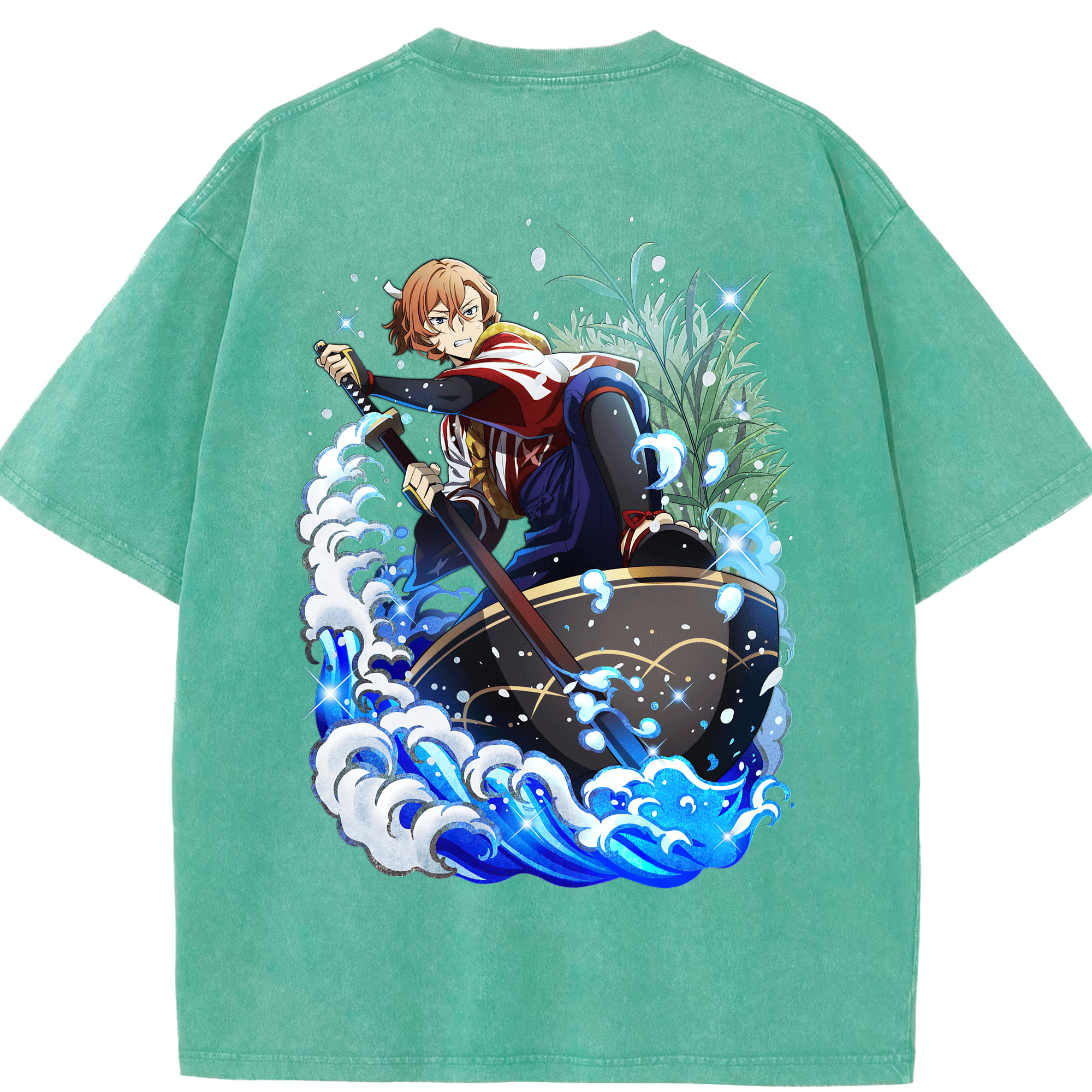 （画像用） 文豪ストレイドッグス Bungo Stray Dogs 綿100% ヴィンテージ風 半袖Tシャツ（背面プリント）